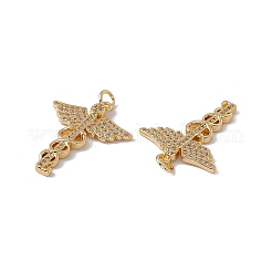 Латунные микропаве прозрачные подвески с фианитом KK-G439-35G