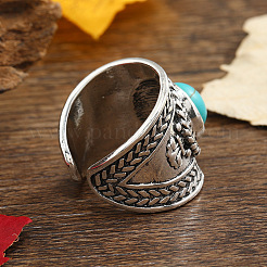 Модные ретро-кольца-манжеты из сплава и синтетической бирюзы FS-WG1F41C-01