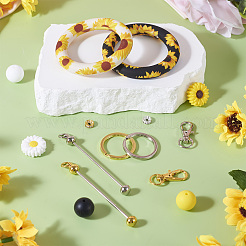 Наборы для самостоятельного изготовления брелока-подсолнуха из железных бусин&nbsp;DIY-TA0010-21