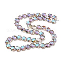 Прозрачные стеклянные бусины гальваническим пряди EGLA-E030-01E-01