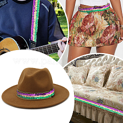 5 м полиэстер с кружевной лентой с пайетками OCOR-CY0002-13F