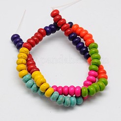 Синтетических нитей бирюзовые бусы&nbsp;TURQ-G109-8x5mm-08