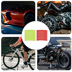 40 шт. 2-х цветные пластиковые светоотражающие наклейки на обод колеса автомобиля&nbsp;AJEW-DJ0005-42