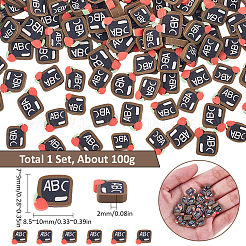 1 набор кабошонов из полимерной глины ручной работы на школьную тематику CLAY-SC0002-04