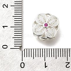 Латунные многорядные звенья из кубического циркония среднего фиолетового и красного цвета&nbsp;KK-M316-07S