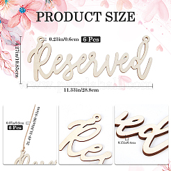 Деревянный знак зарезервированного места для сидения HJEW-WH0069-20B