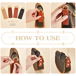 8 комплект 4-цветных D-образных застежек из сплава с язычком из искусственной кожи&nbsp;FIND-WR0010-68