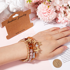 Набор из 4 браслета из стеклянных и акриловых бусин&nbsp;BJEW-SP0001-07