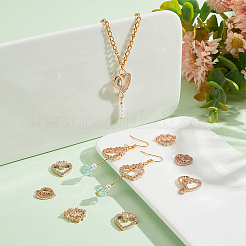 10 шт. 5 стиля латунных подвесок с микропаве из прозрачного кубического циркония&nbsp;ZIRC-BC0001-19