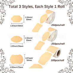 3 рулон 3 стилей этикетки из крафт-бумаги DIY-BBC0002-68