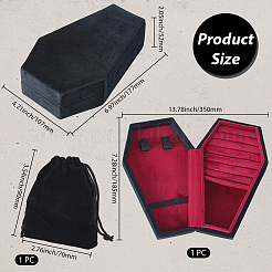 1 шт. бархатные шкатулки для хранения украшений в форме гроба&nbsp;DARK-BBC0001-01