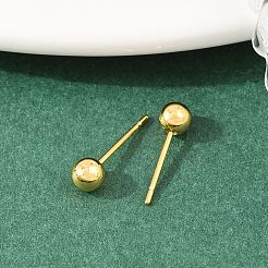 Круглые серьги-гвоздики из латуни&nbsp;EJEW-C171-01B-G