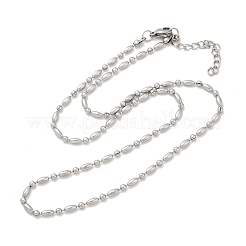 Ожерелья из круглой овальной цепочки из нержавеющей стали 304 толщиной 2.5 мм&nbsp;NJEW-M110-01P