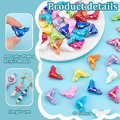 60шт 10 цвета ab цветные акриловые бусины&nbsp;PACR-PH0001-11