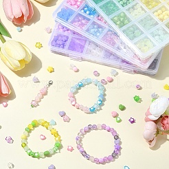Наборы для изготовления браслетов из акриловых бусин разных форм своими руками&nbsp;DIY-YW0012-90