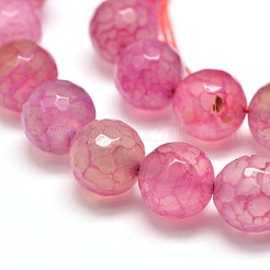 Окрашенные естественный агат граненый бисер пряди круглые&nbsp;G-E268-02