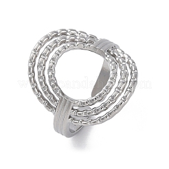 Овальные открытые манжеты из нержавеющей стали 304 для женщин&nbsp;RJEW-F174-05P