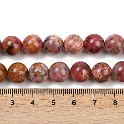 Природные родонит бисер нитей&nbsp;G-G206-A02-10mm