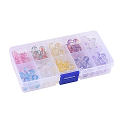 150шт 10 цвета стеклянные бусины&nbsp;GLAA-FS0001-24