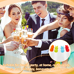 2 набор из 2 силиконовых подвесок для бокалов вина AJEW-NB0005-70