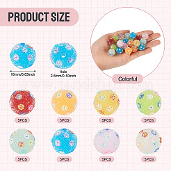 35 шт. 7-х цветные бусины из акриловой смолы ручной работы со стразами&nbsp;CLAY-TA0001-90A