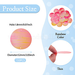 150 шт. радужные переливающиеся звенья из ПВХ с пайетками/блестками&nbsp;FIND-TA0008-10D