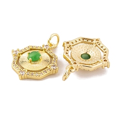 Подвеска из латуни с микропаве из прозрачного кубического циркония&nbsp;KK-K367-13G