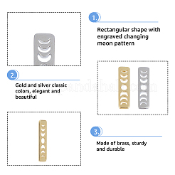 8 шт. 2-х цветные латунные подвески с фазами Луны&nbsp;KK-DC0004-23