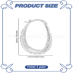 1 пара овальных серег-колец из латуни для женщин&nbsp;EJEW-LP0001-36P