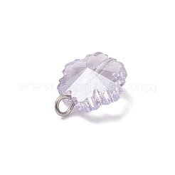 5 шт. 5-цветные подвески-снежинки из гальванического стекла&nbsp;PALLOY-JF04336-02