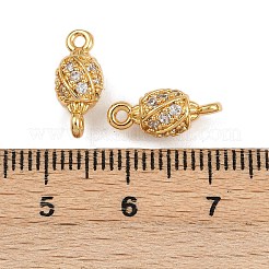 Шармы-соединители из латуни с микропаве из прозрачного кубического циркония KK-F910-22G