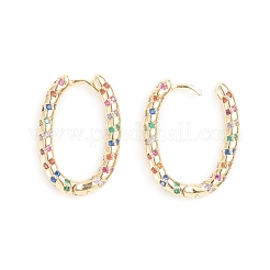 Серьги-кольца из латуни с микро-паве из фианита EJEW-G274-10G