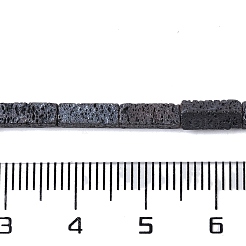 Нити матовых бусин из натурального лавового камня G-E618-05