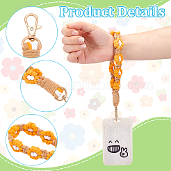 16 шт. 8 стиля брелок из цинкового сплава и полиэстера в виде цветка&nbsp;HJEW-TW0001-02