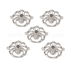 Подвески-соединители из латуни на Хэллоуин из прозрачного и черного кубического циркония KK-E068-VB060