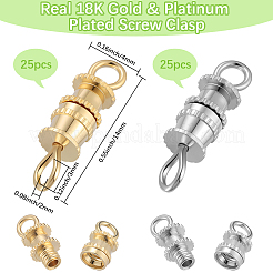 50 шт. 2-х цветные латунные винтовые застежки KK-BBC0018-52