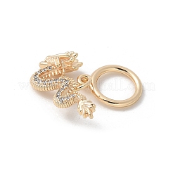 Латунные микро-паве прозрачные кубические цирконии дракон европейские подвески-шармы KK-U052-38G