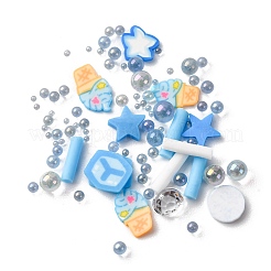 Кабошоны из полимерной глины ручной работы и пластиковые бусины для изготовления фурнитуры для бижутерии своими руками CLAY-B007-04I