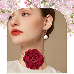 4 шт. 4-цветный полиэстеровый 3D цветочный ошейник-чокер для женщин&nbsp;NJEW-SP0001-13