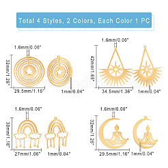 8 шт. 8 стиля вакуумного покрытия PVD из нержавеющей стали 201 подвески&nbsp;STAS-DC0005-13