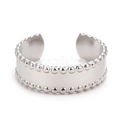 Некорневая 304 нержавеющая сталь плоское открытое кольцо-манжета для женщин&nbsp;RJEW-C025-10P