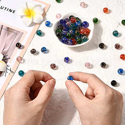 112шт набор из 8-х цветных бусин ручной работы из золотого песка в технике лэмпворк LAMP-PA0001-19