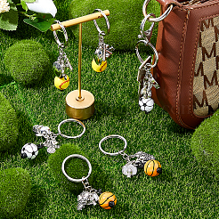 12 шт. 3 стиля деревянных и литого брелоков KEYC-FH00062