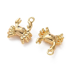 Подвески из латуни с микропаве и прозрачными кубическими циркониями в морской тематике&nbsp;KK-L266-02I-G