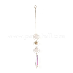 Ab цветное покрытие хрустальный конус большие подвесные украшения HJEW-JM00832