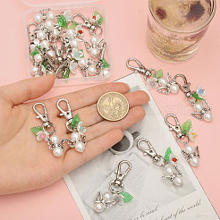 16 шт. 8 стиля подвеска в виде цветка-ангела из АБС-пластика с имитацией жемчуга и акрила&nbsp;HJEW-FH00118