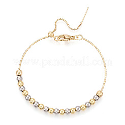 Регулируемые браслеты-слайдеры из латунных бусин для женщин BJEW-T022-17G