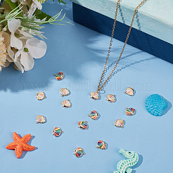 16шт 2 цвета латунные эмалевые подвески KK-BBC0018-35