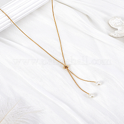 1 шт. 1 мм латунная круглая змейка цепочка слайдер лариат ожерелья&nbsp;NJEW-LP0009-12G