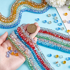 200шт 10 цвета гальванические стеклянные бусины GLAA-PH0004-23